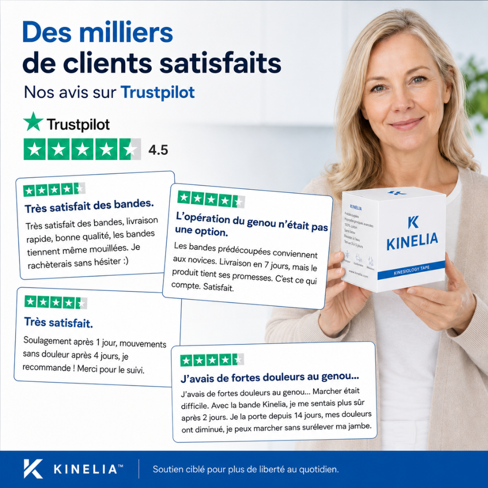 Bande de Maintien Kinésiologique Genou — Kinélia™